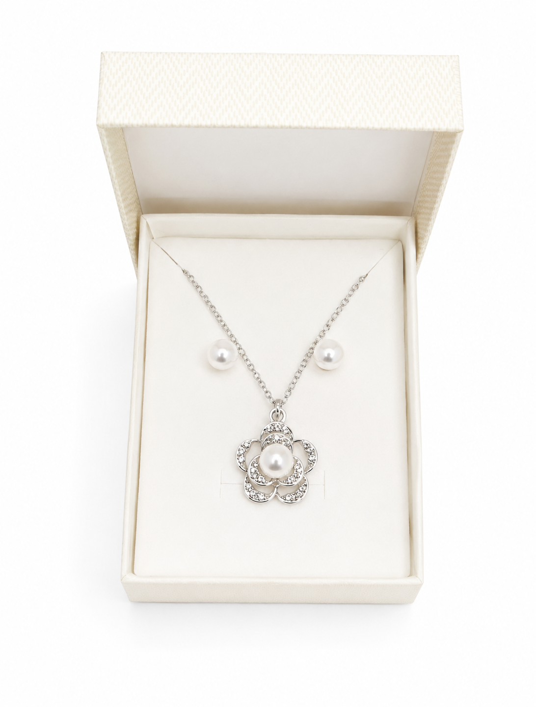 Elegant Pearl Flower Jewelry Set