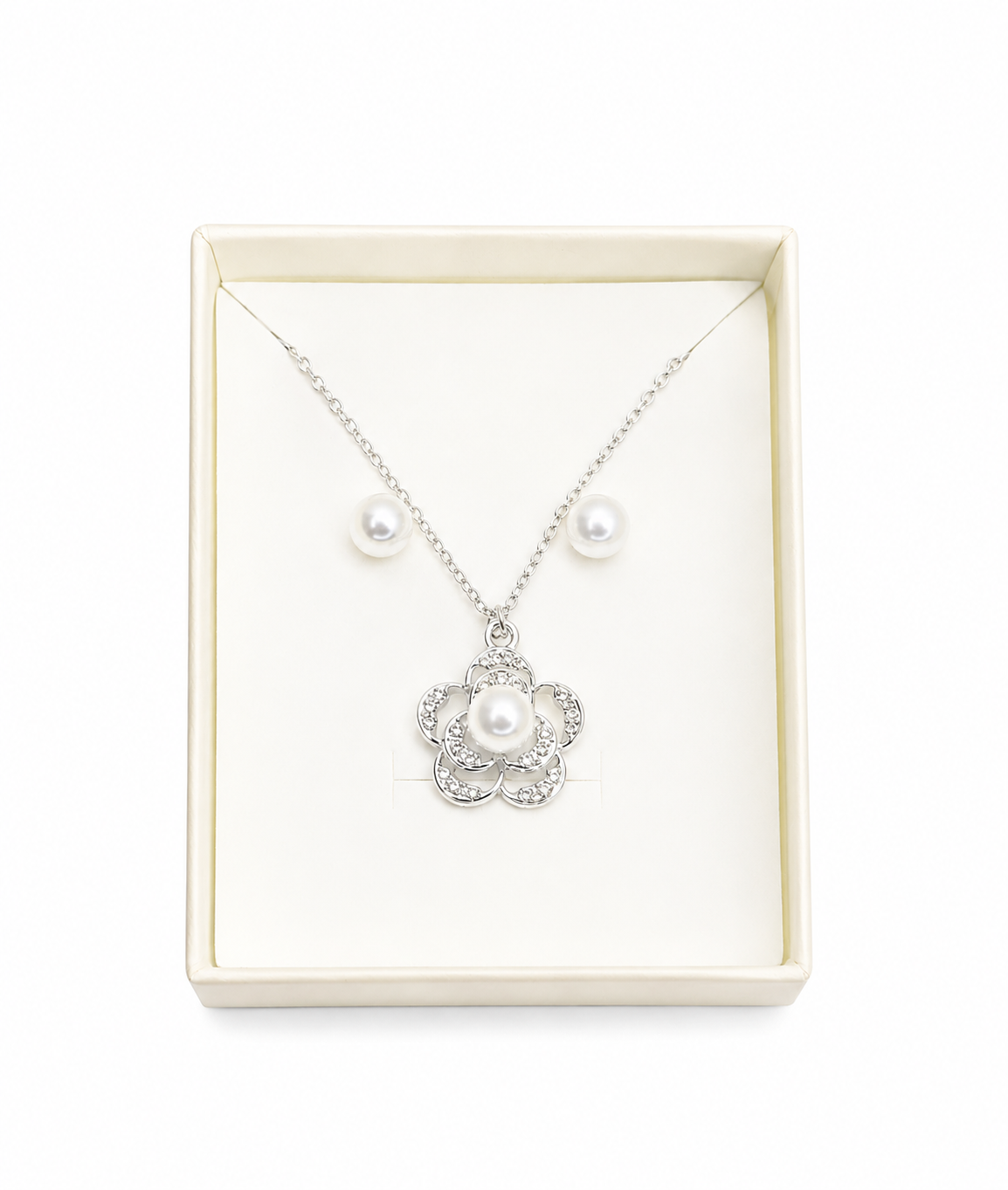 Elegant Pearl Flower Jewelry Set